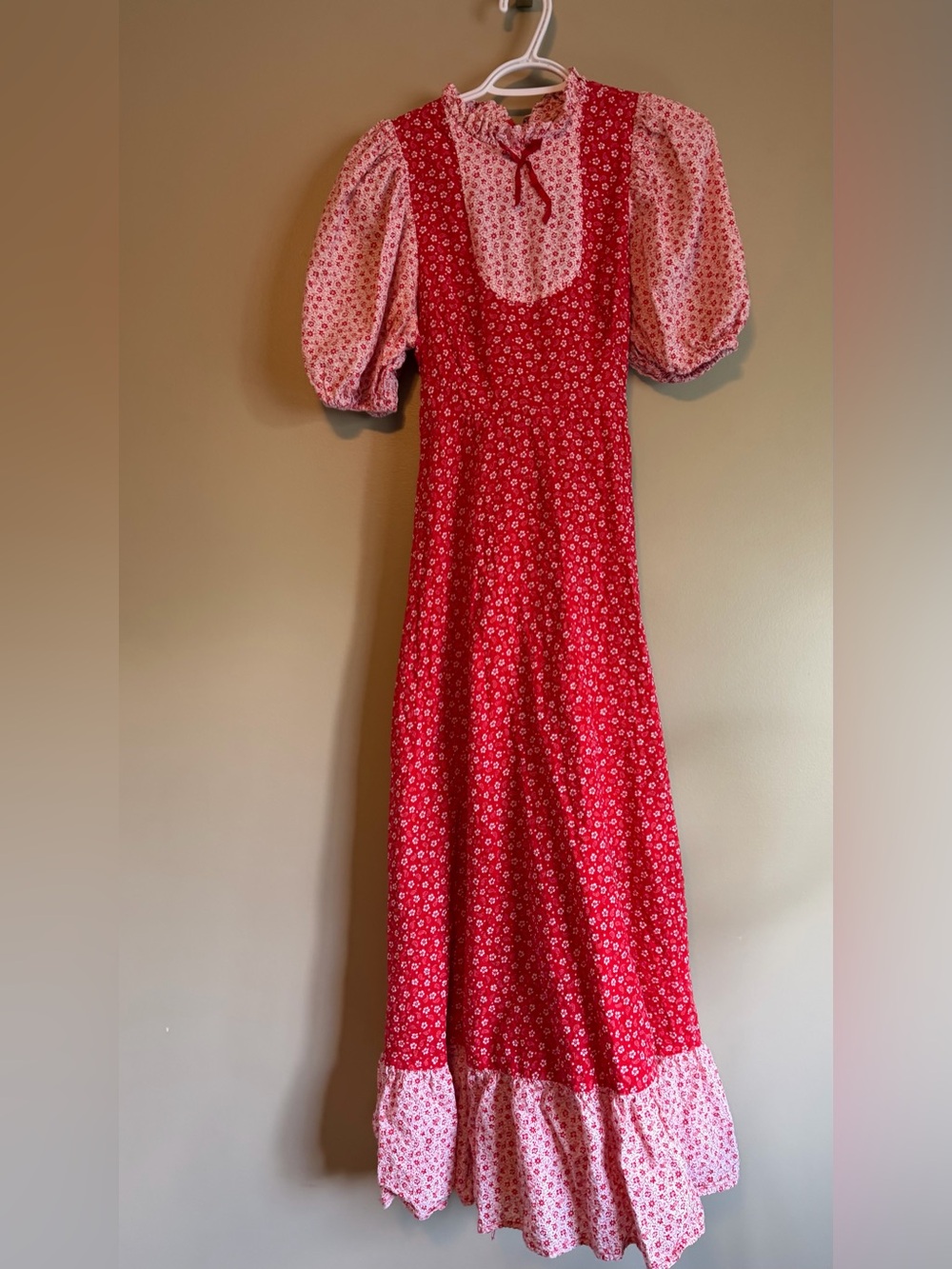 Vintage 70’s Strawberry Shortcake Ditsy Floral Prairie Cottagecore Maxi Dress - Picture 2 of 15